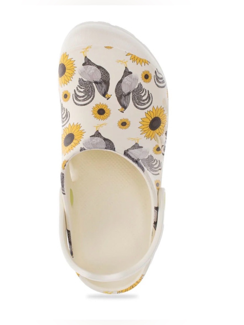 Western Chief Easies Rooster Clog in Cream - Sunflower & Rooster Design